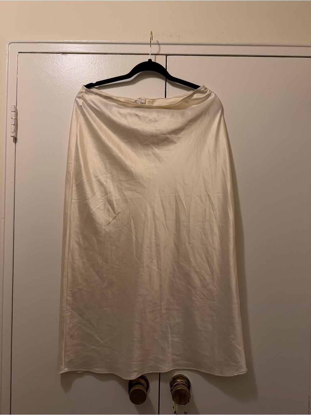 River Island Cream Satin Maxi Skirt